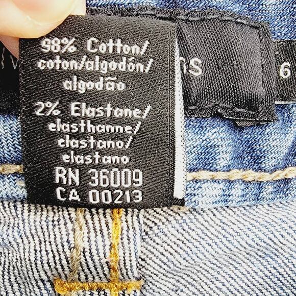 VTG Calvin Klein Y2K Patch Pocket Low Rise Straight Leg Jeans WB97A95 - Size 6 - Picture 7 of 8